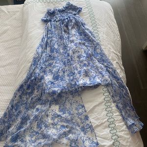 Caroline Constas Blue and White dress
